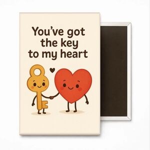 Cute Key and Heart Magnet Romantic Valentine's Day gift